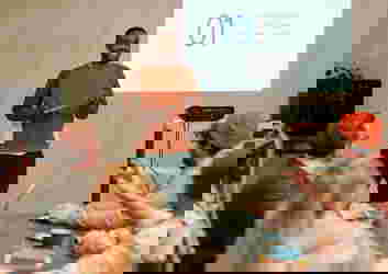 Man presenting during a meeting