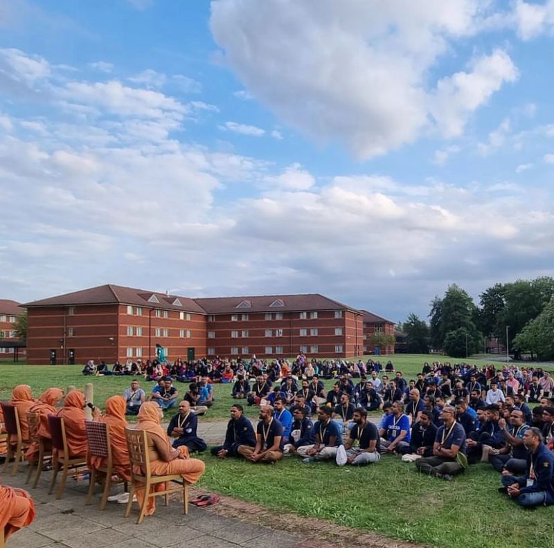 religious retreat gathering at yarnfield park's outdoor space