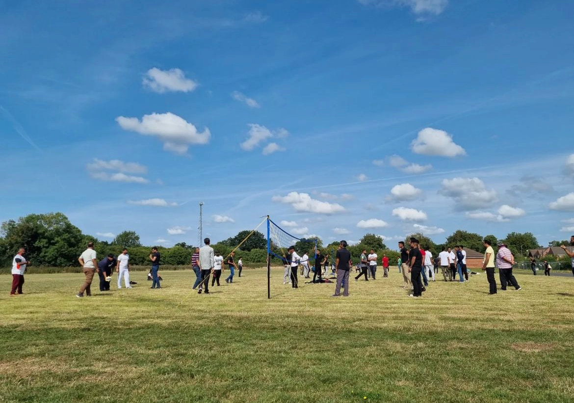 Team building games in Yarnfield Park grounds